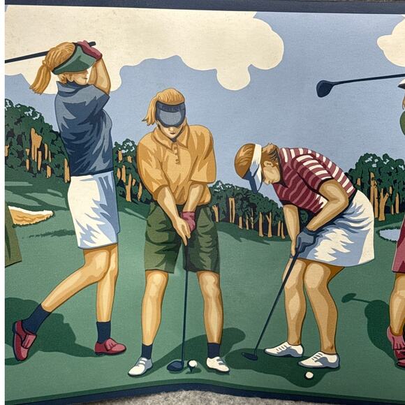 Vintage Imperial Ladies Golfing Wallpaper Border - 17+ Yards - Picture 2 of 8